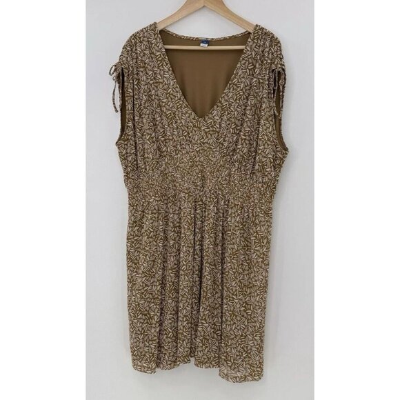 NWT Old Navy Plus Size Waist-Defined Tie-Shoulder Smocked Mesh Dress XXL Boho - Picture 2 of 11